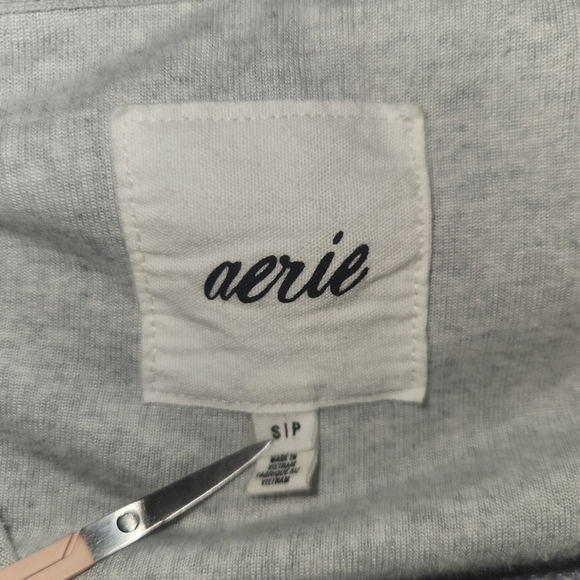 Aerie Cropped Corduroy Full Zip Sweatshirt Size Small - Picture 3 of 5